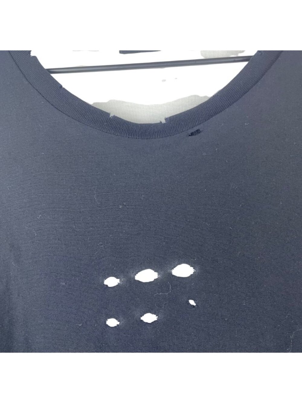 Michael Lauren Distressed Black Long Sleeve Supima Cotton T-Shirt Large Revolve - Picture 4 of 9